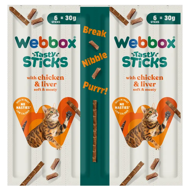 Webbox Cat Treats Tasty Sticks Chicken & Liver 6 Pack