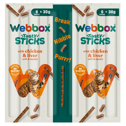Webbox Cat Treats Tasty Sticks Chicken & Liver 6 Pack