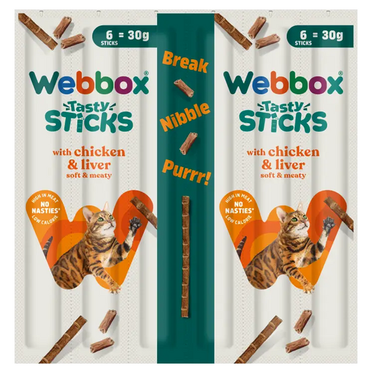 Webbox Cat Treats Tasty Sticks Chicken & Liver 6 Pack