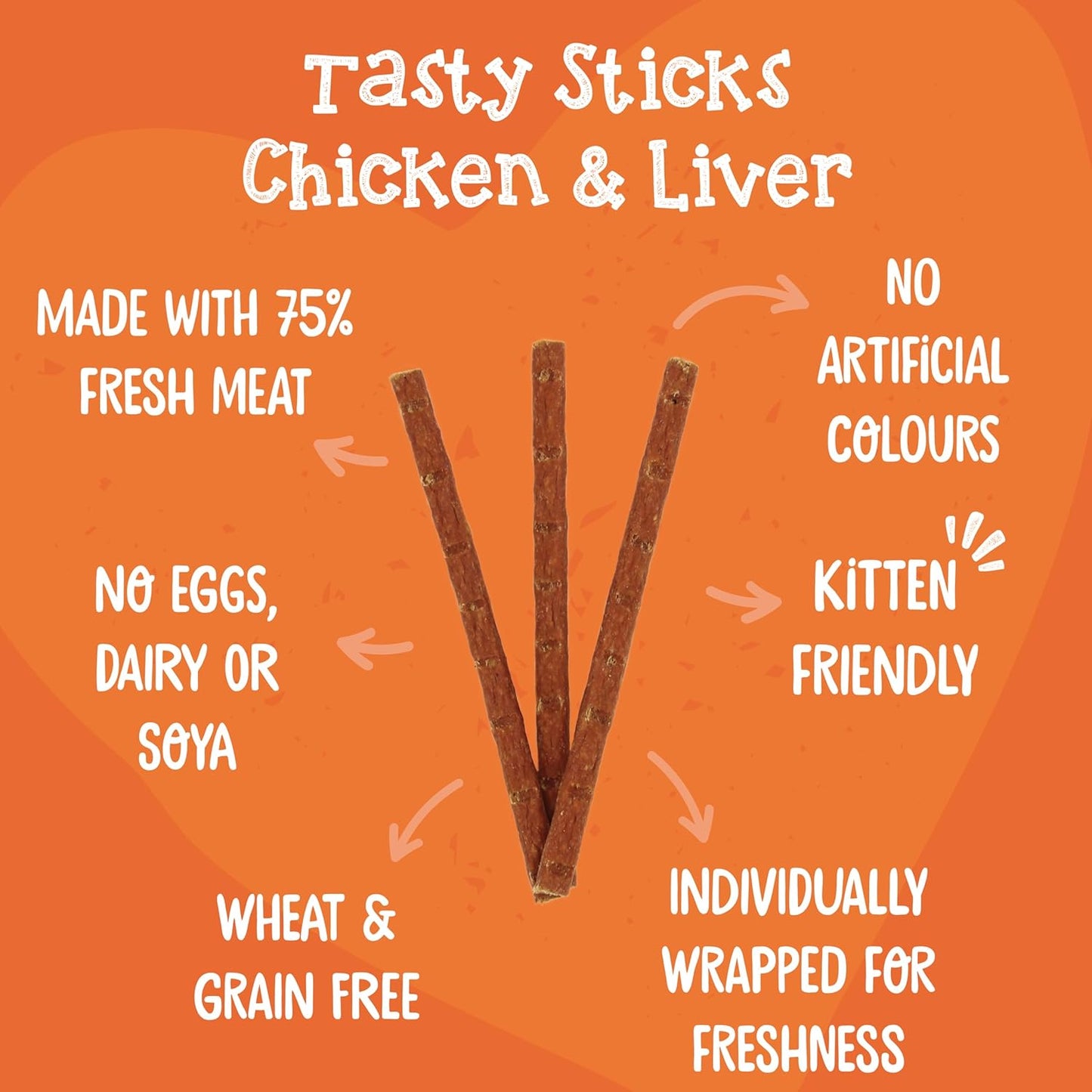 Webbox Cat Treats Tasty Sticks Chicken & Liver 6 Pack