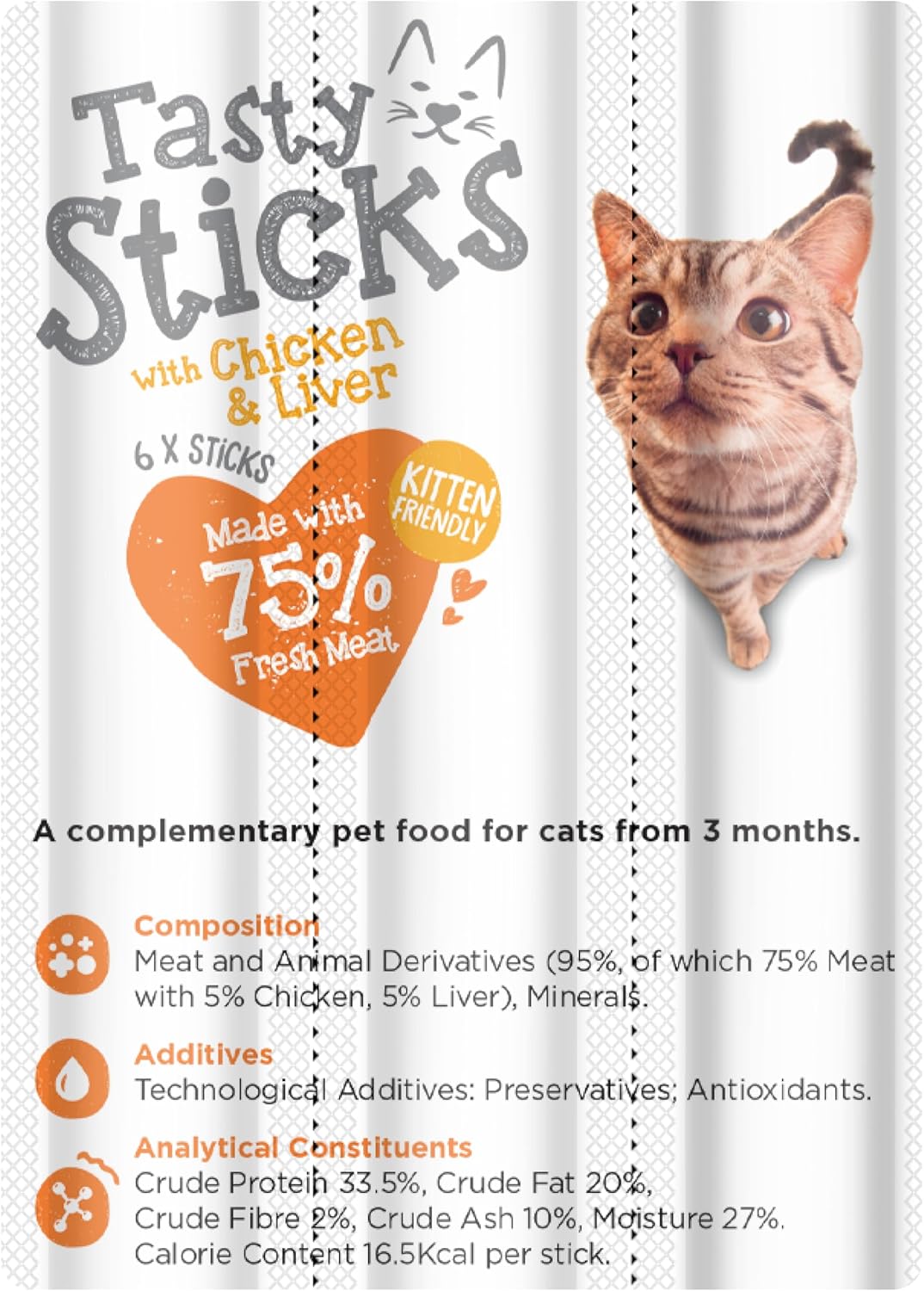 Webbox Cat Treats Tasty Sticks Chicken & Liver 6 Pack