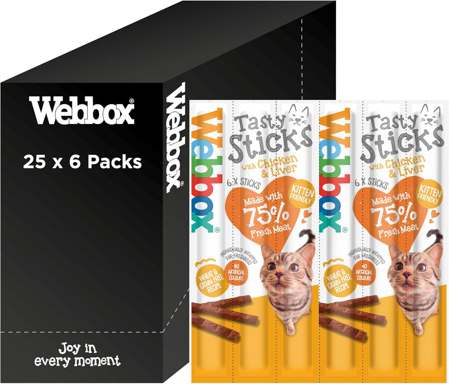 Webbox Cat Treats Tasty Sticks Chicken & Liver 6 Pack