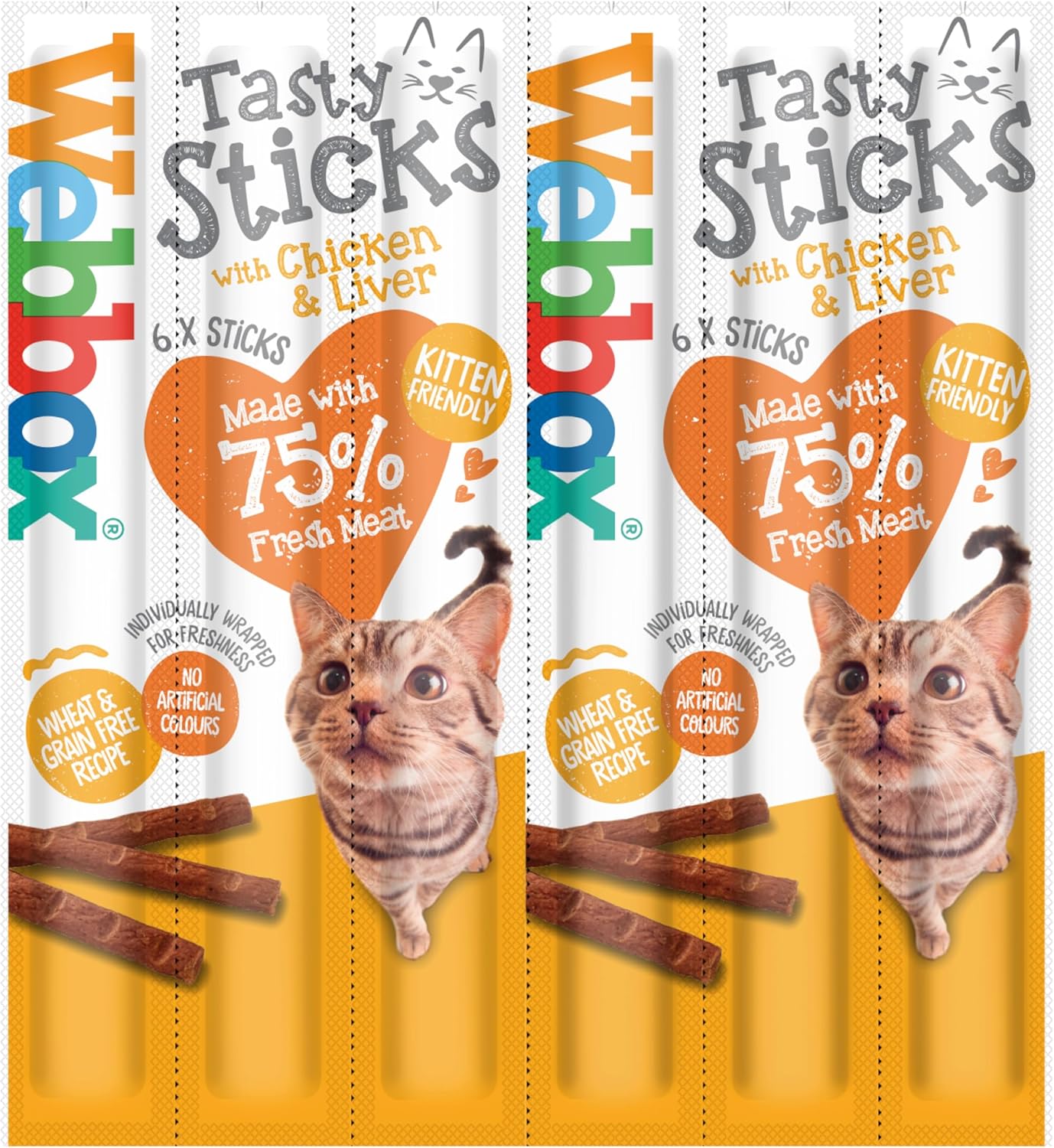Webbox Cat Treats Tasty Sticks Chicken & Liver 6 Pack