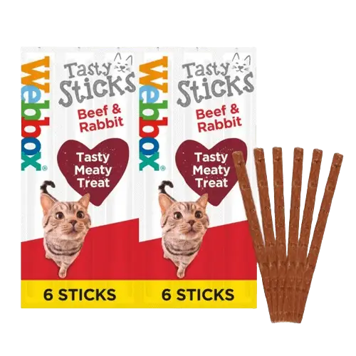 Webbox Cats Delight Tasty Sticks Beef & Rabbit Flavour 6 Pack