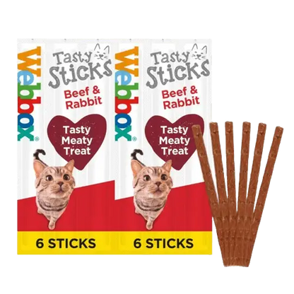 Webbox Cats Delight Tasty Sticks Beef & Rabbit Flavour 6 Pack