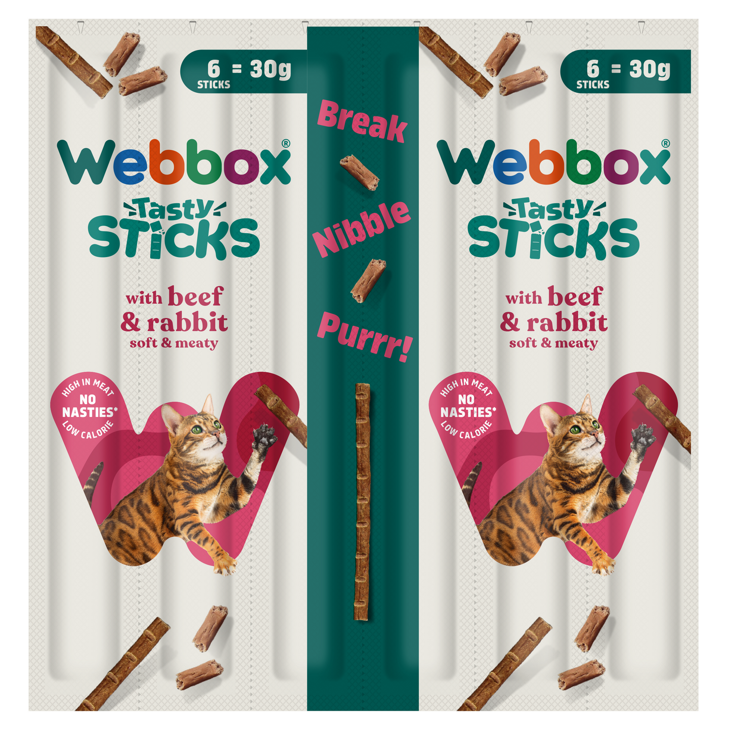 Webbox Cats Delight Tasty Sticks Beef & Rabbit Flavour 6 Pack