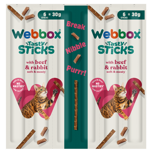 Webbox Cats Delight Tasty Sticks Beef & Rabbit Flavour 6 Pack