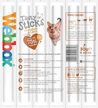 Webbox Cat Sticks Turkey & Lamb 6 Sticks