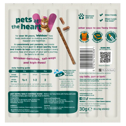 Webbox Cat Sticks Turkey & Lamb 6 Sticks