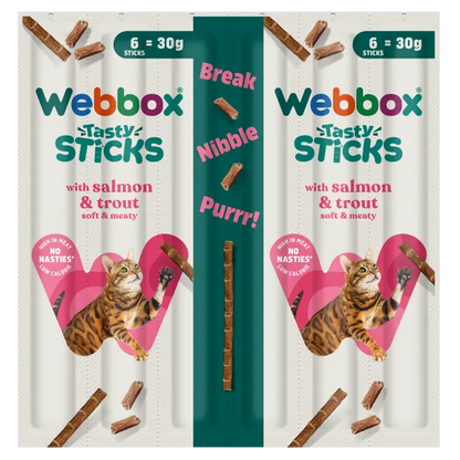Webbox Cats Delight Tasty Sticks Salmon & Trout Flavour 6 Pack