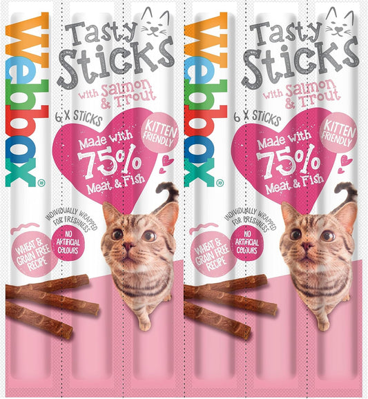 Webbox Cats Delight Tasty Sticks Salmon & Trout Flavour 6 Pack