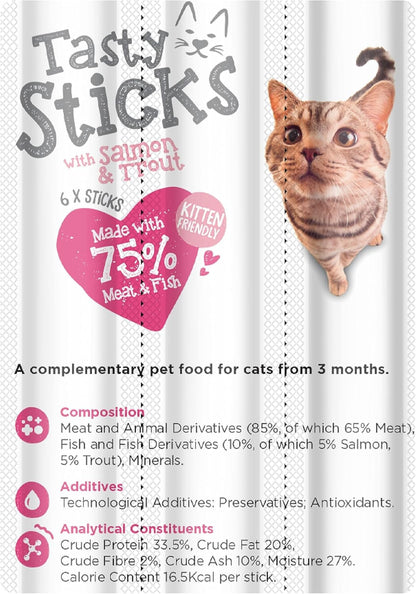Webbox Cats Delight Tasty Sticks Salmon & Trout Flavour 6 Pack