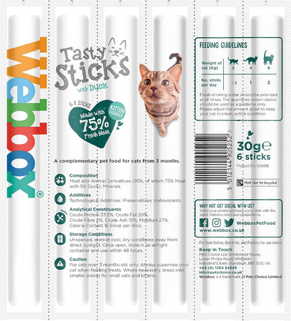 Webbox Cat Sticks Duck 6 Sticks