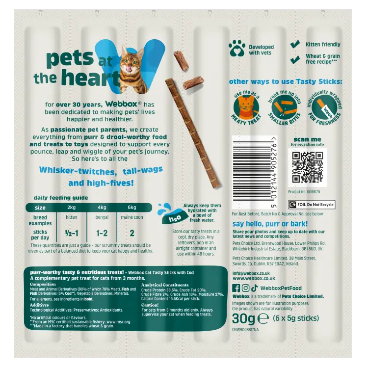 Webbox Cat Sticks Cod 6 Sticks