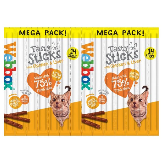 Webbox Cats Delight Tasty Sticks Chicken & Liver Mega Pack 14 Sticks
