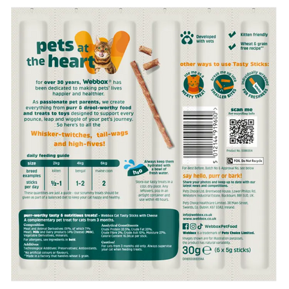 Webbox Cats Delight Tasty Sticks Cheese Flavour 6 Pack