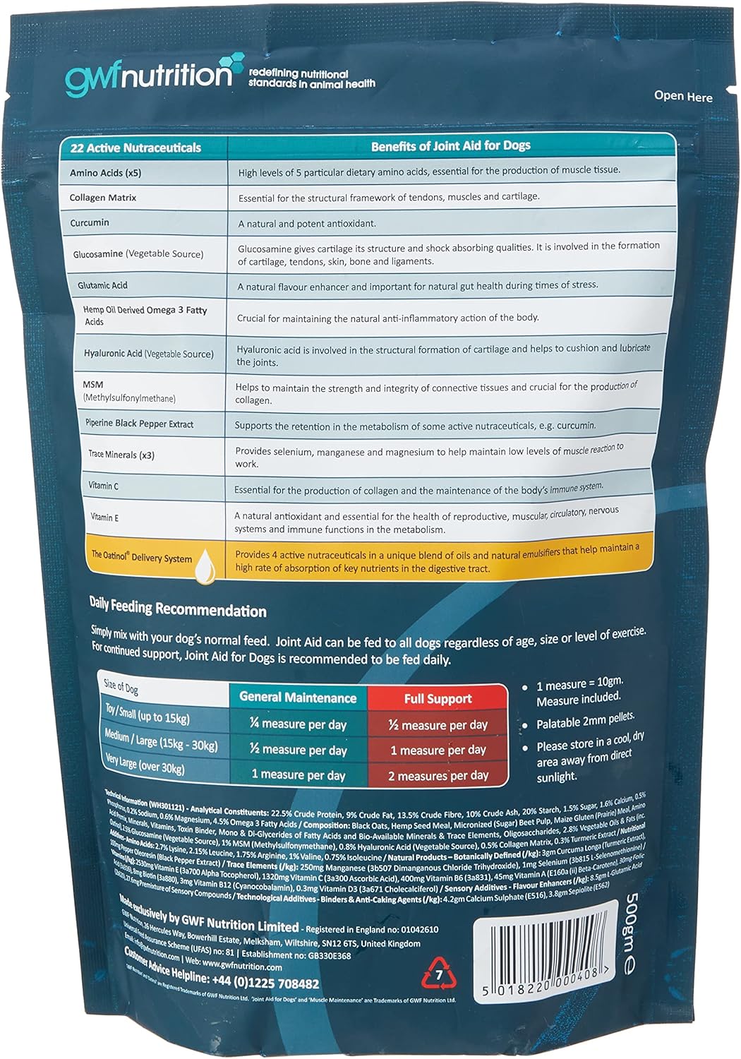 Gwf Nutrition Joint Aid Pellets For Dogs 500g