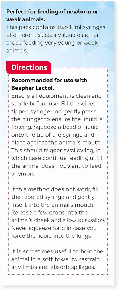 Beaphar Lactol Feeding Syringes For Orphaned Pets & Wildlife