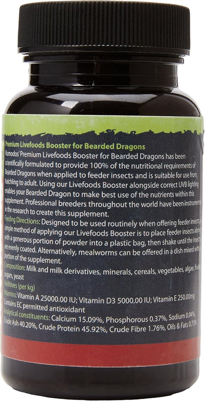 Komodo Premium Livefoods Booster For Bearded Dragons 75g