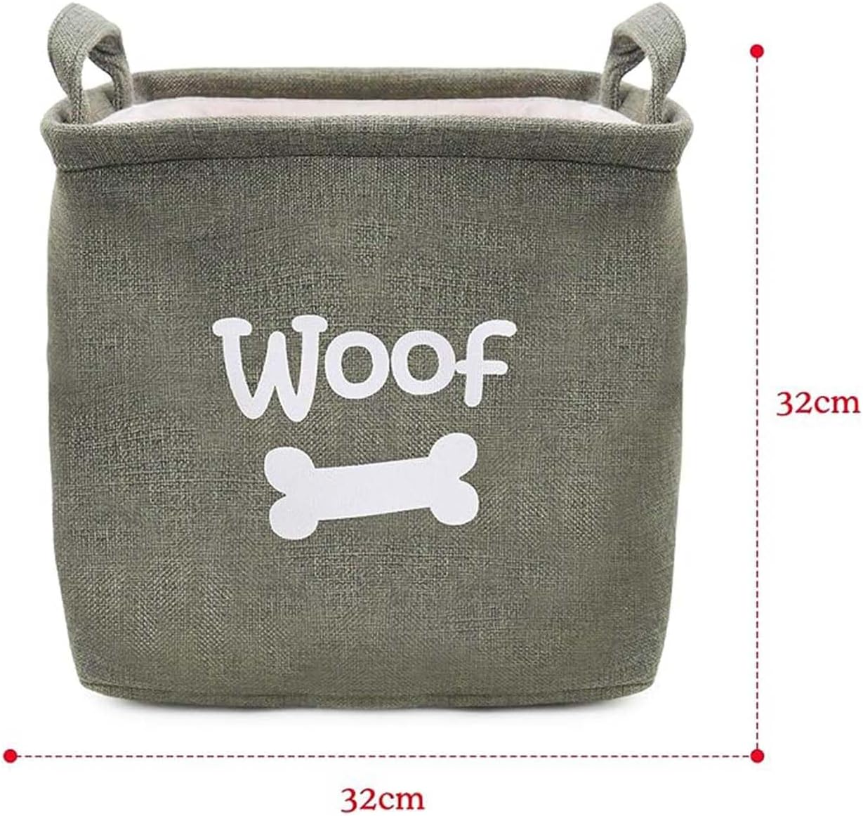 Rosewood Forest Green Canvas Pet Toy Basket