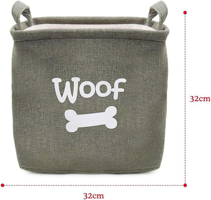 Rosewood Forest Green Canvas Pet Toy Basket