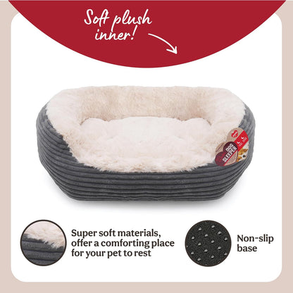 Rosewood Jumbo Grey Cord Dog Bed Large 32"