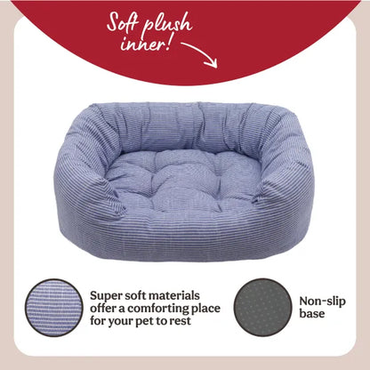 Rosewood 40 Winks Blue Sky Stripe Square Bed Small 50 x 42cm