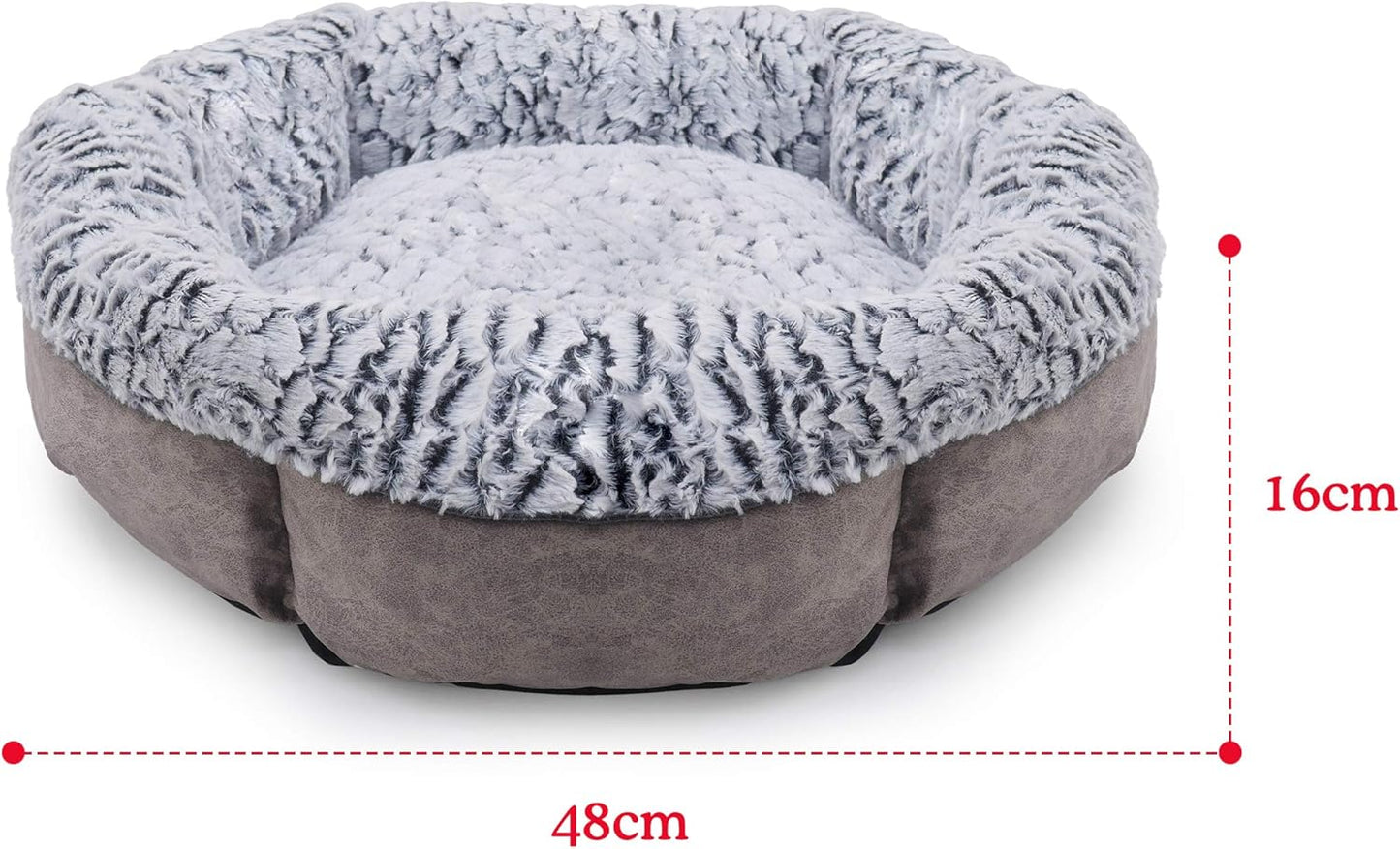 Rosewood Luxury Fleece Lined Plush Bed 48 Cm