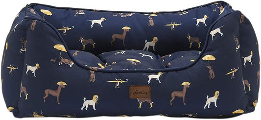 Joules Dog Print Box Bed Medium
