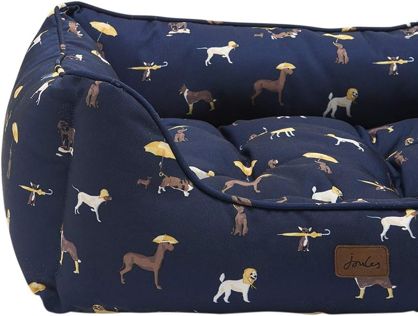 Joules Dog Print Box Bed Medium