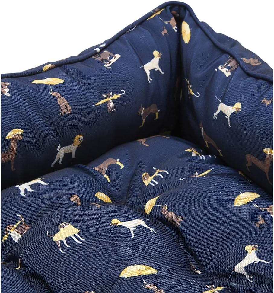 Joules Dog Print Box Bed Medium