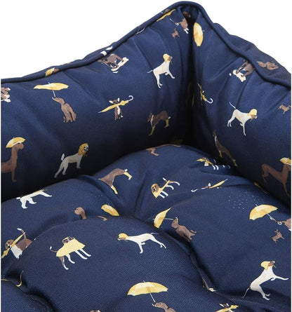 Joules Dog Print Box Bed Medium
