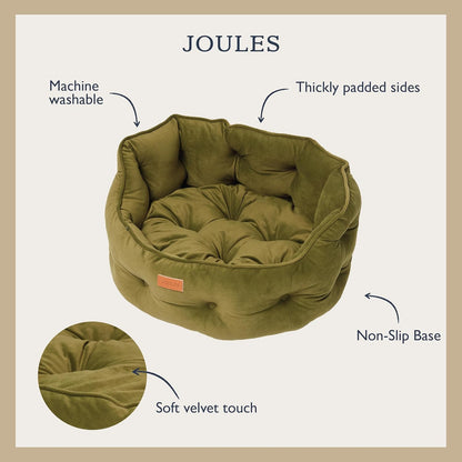 Joules Chesterfield Large Pet Bed Khaki Green Luxury Dog Bed