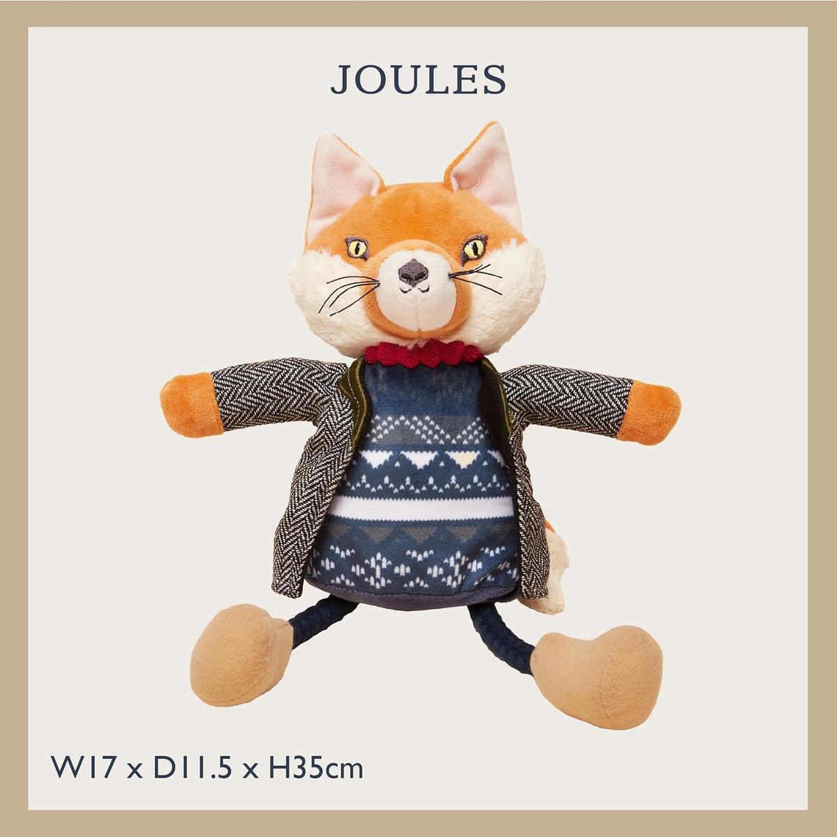 Joules Jonty Tweedy Fox Dog Toy