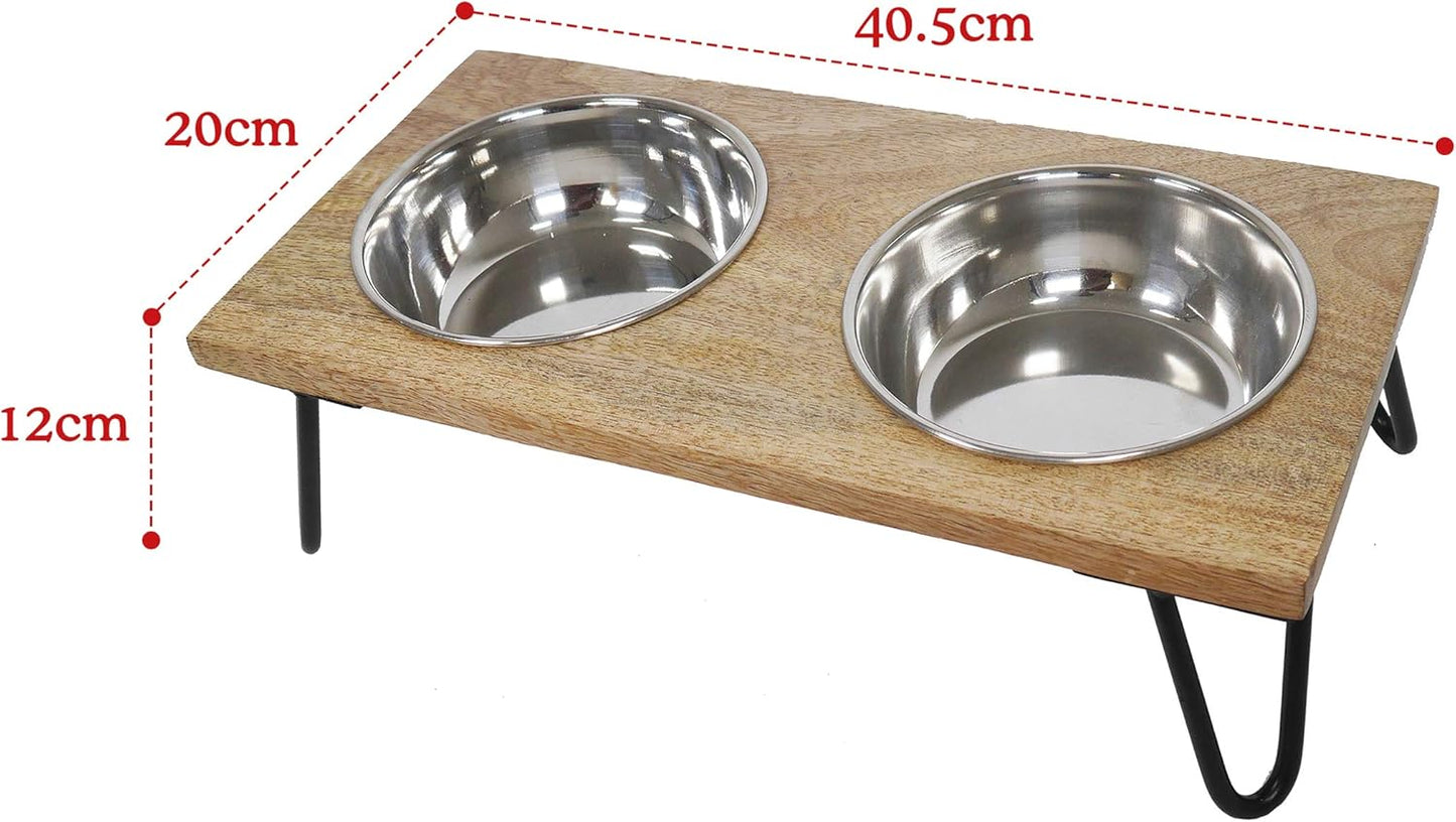 Rosewood Wooden Double Diner Large 2 x 650ml Bowls