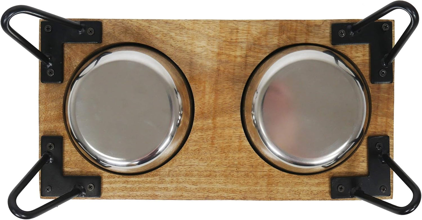 Rosewood Wooden Double Diner Large 2 x 650ml Bowls