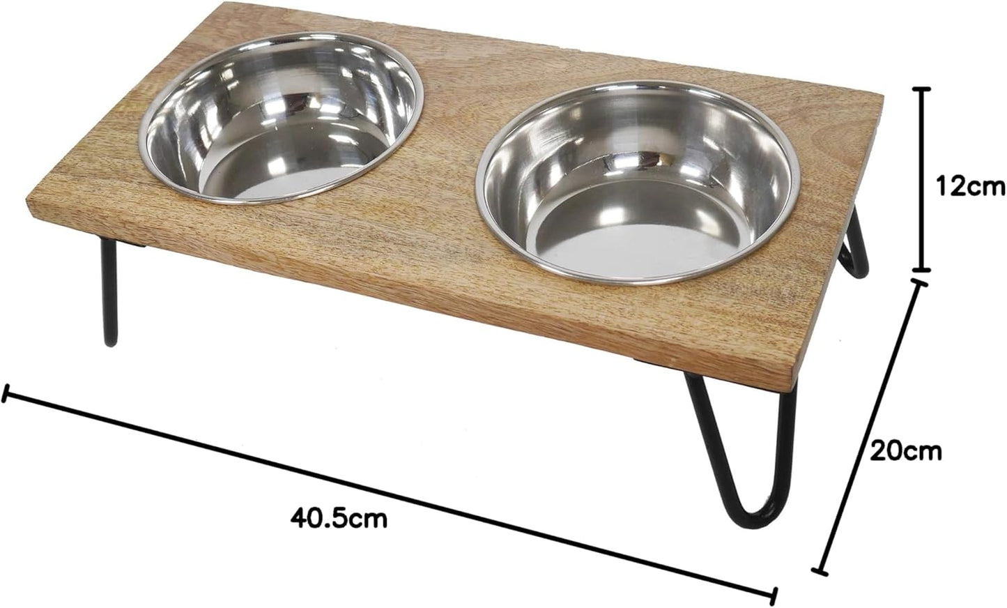 Rosewood Wooden Double Diner Large 2 x 650ml Bowls