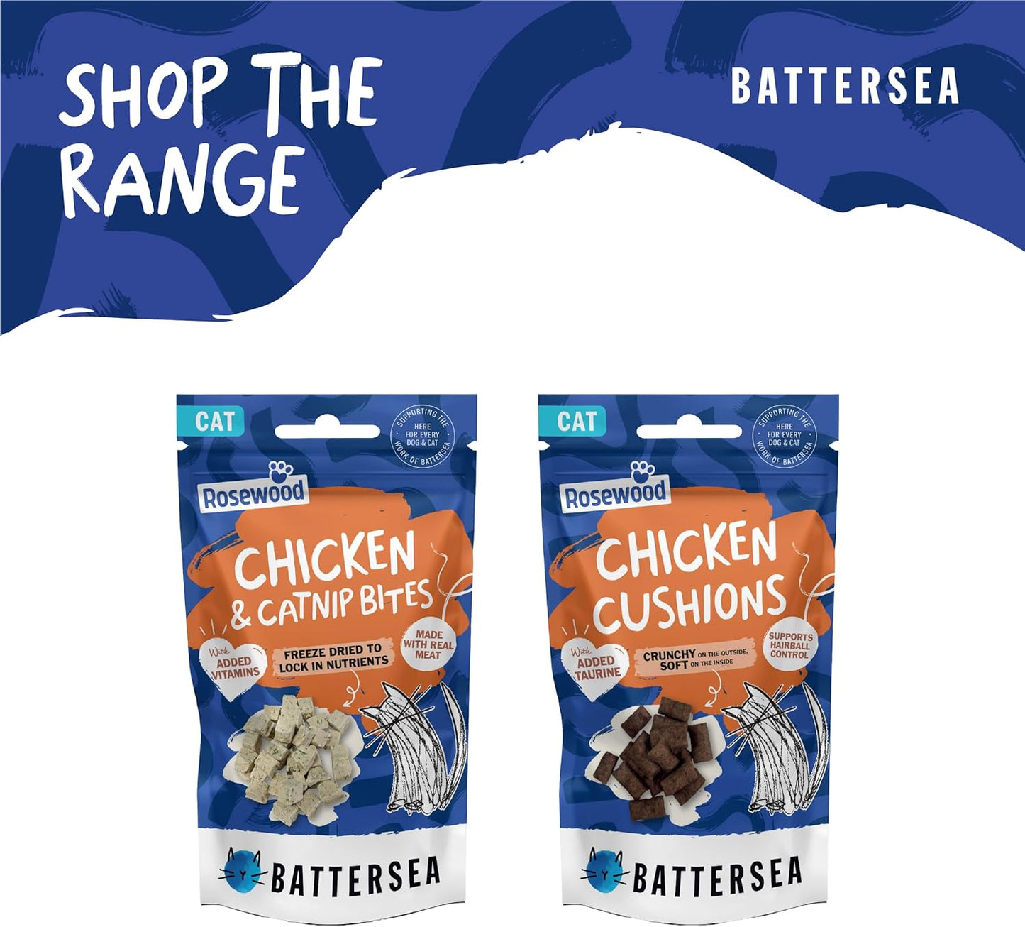 Battersea Chicken Cat Cushions Cat Treats 60g