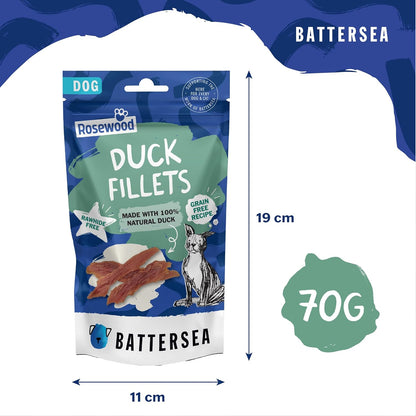Battersea Duck Fillets Dog Treats 70g