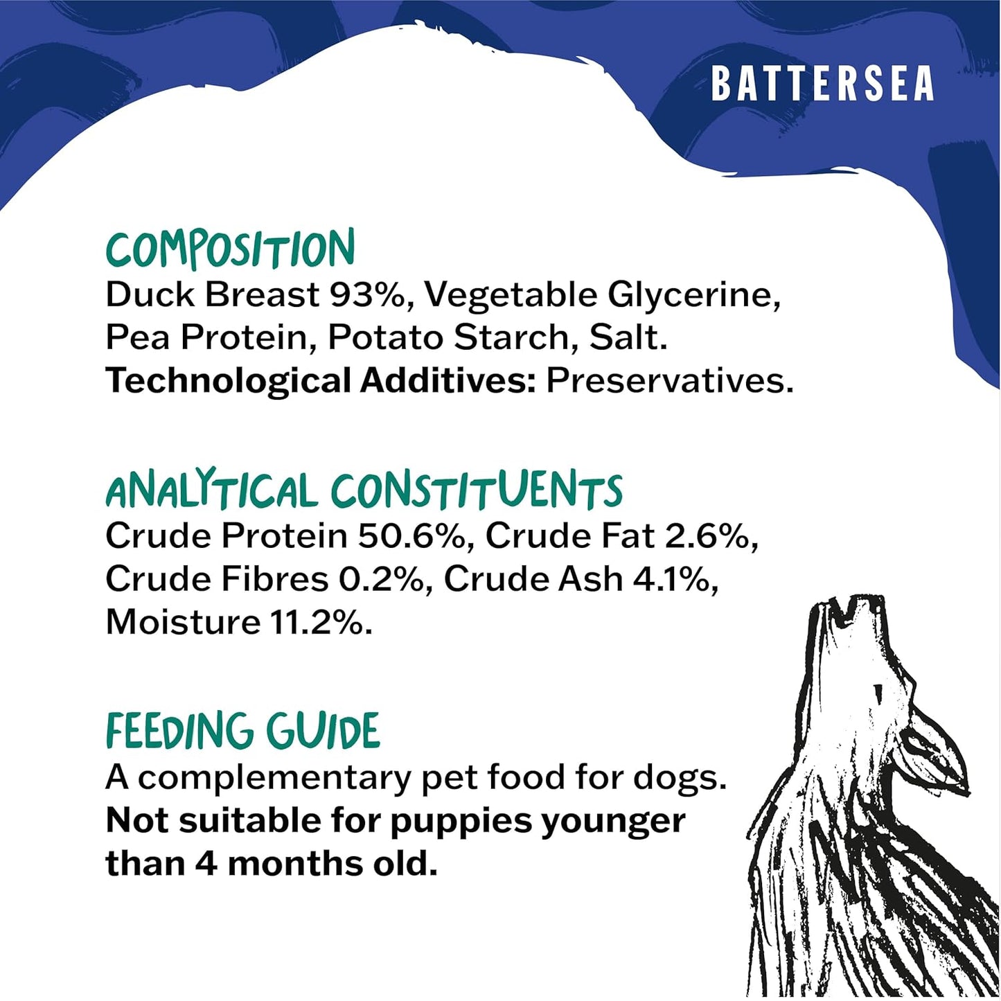 Battersea Duck Fillets Dog Treats 70g