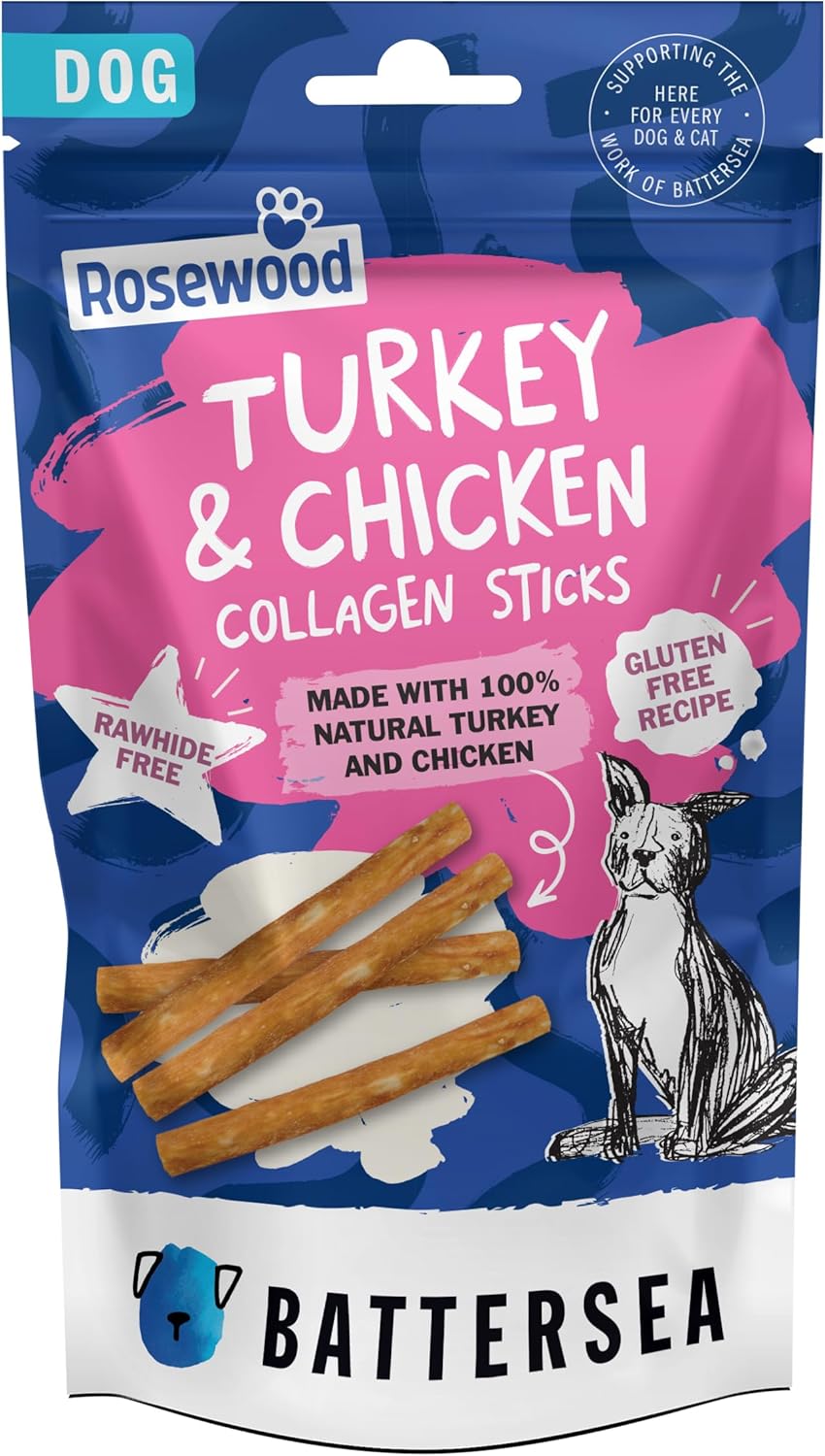 Battersea Turkey & Chicken Collagen Sticks Dog Treats 7pcs 49g