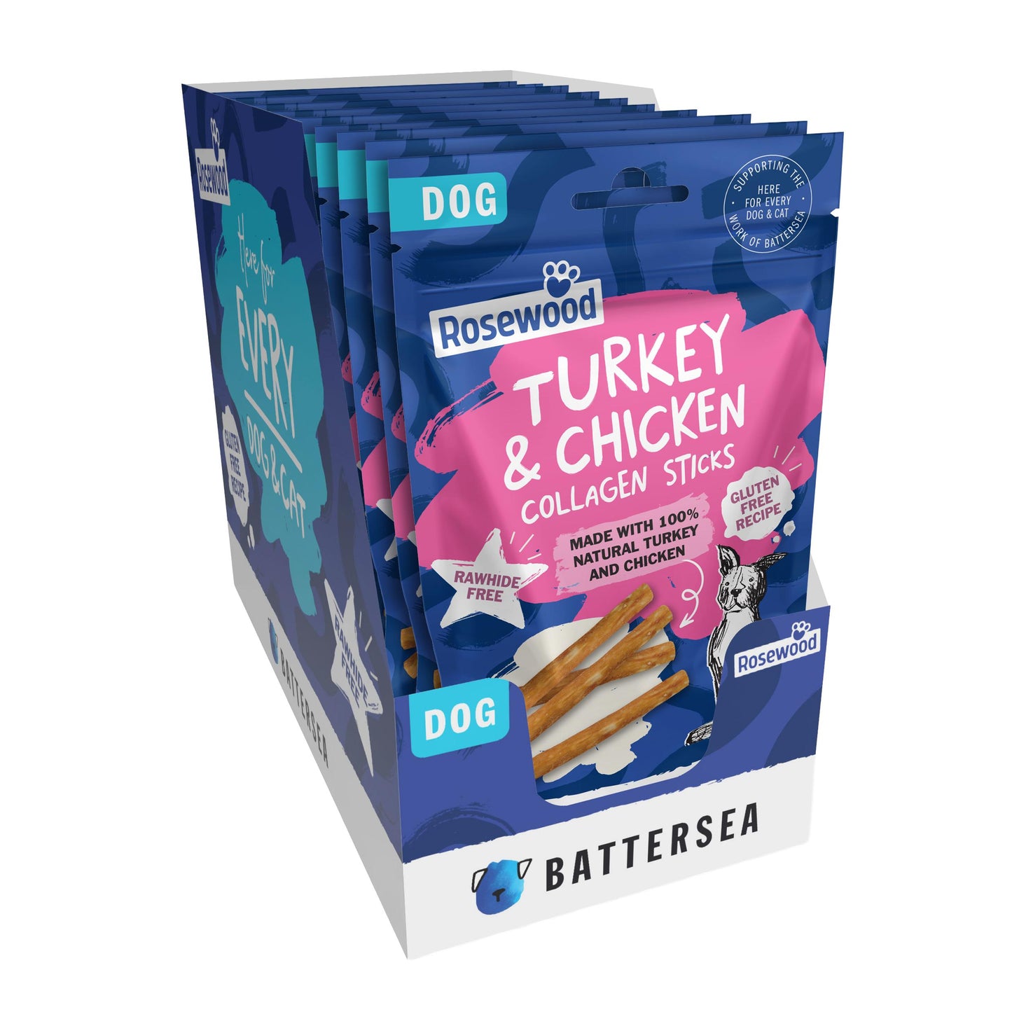 Battersea Turkey & Chicken Collagen Sticks Dog Treats 7pcs 49g