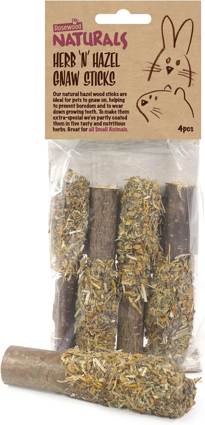 Rosewood Naturals Herb N Hazel Gnaw Sticks 4 Pieces