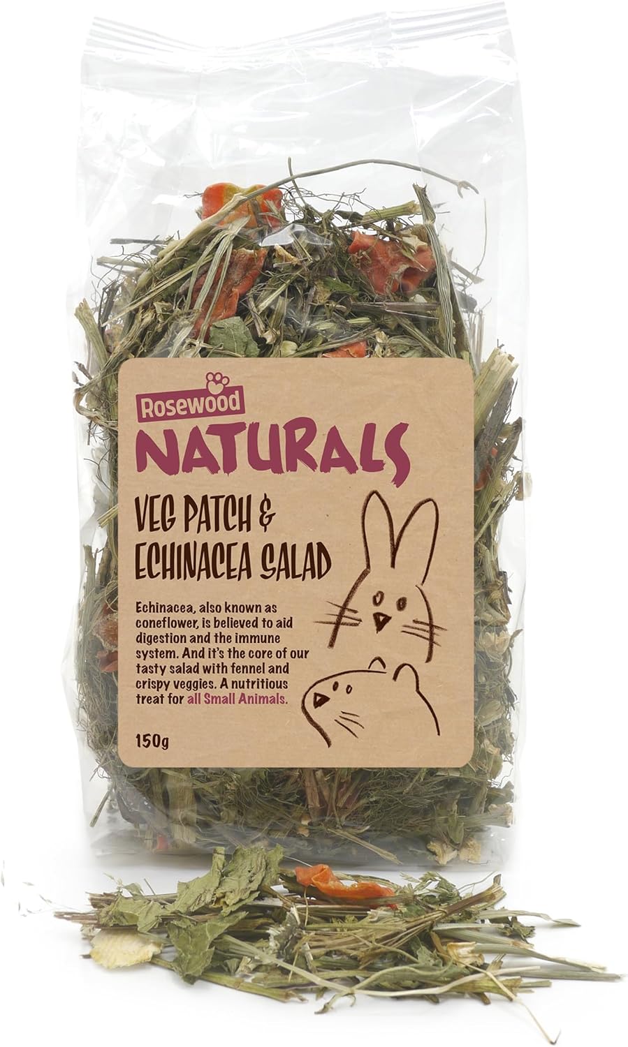 Rosewood Naturals Echinacea Salad – 150g Veg Patch Mix for Small Pets