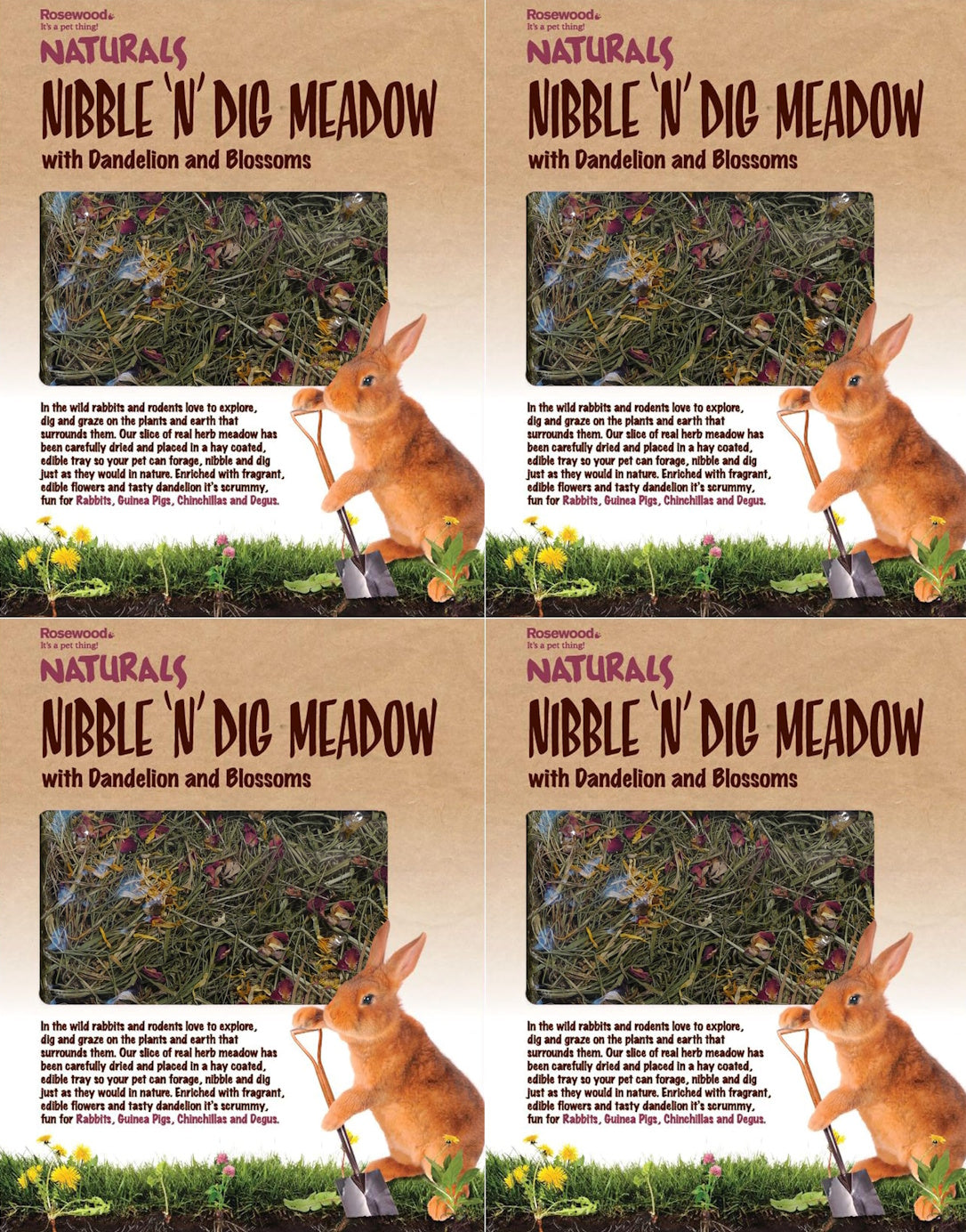 Rosewood Naturals Nibble 'n' Dig Meadow Wih Dandelion And Blossoms Small Animal Treat