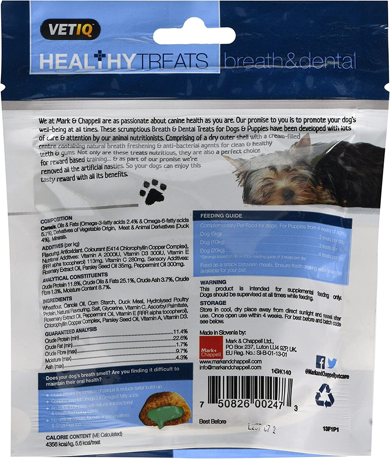 VetIQ Healthy Treats Breath & Dental For Dogs & Puppies 70g