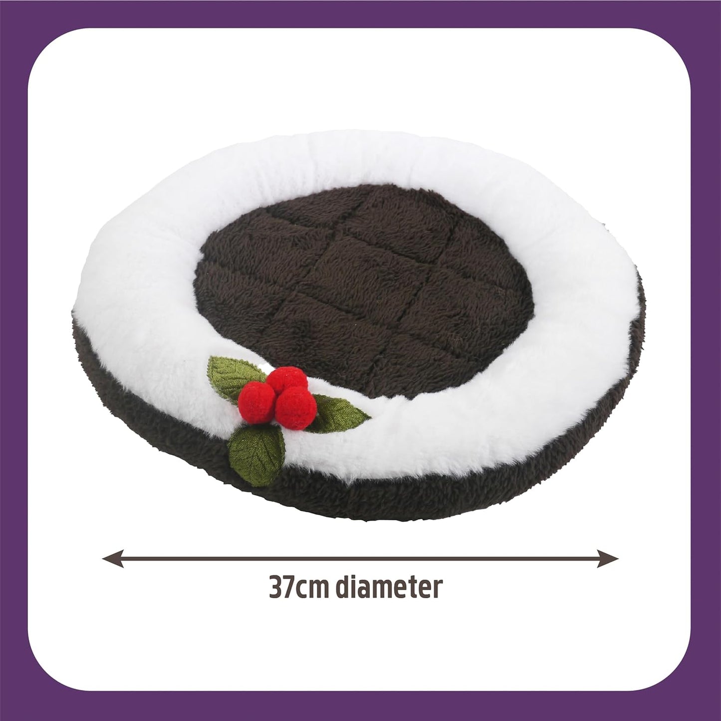 Cupid & Comet Christmas Pudding Snuggle Bed Small Animals