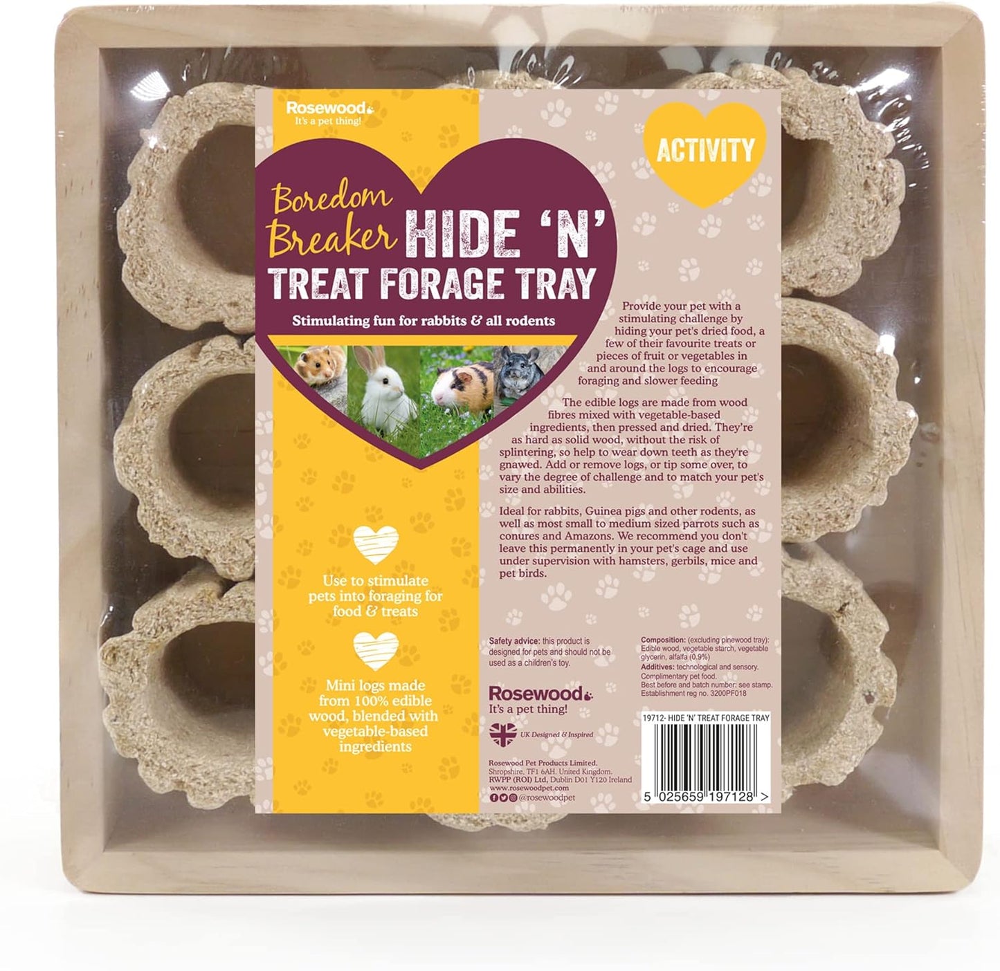 Rosewood Boredom Breaker Hide N Treat Forage Tray
