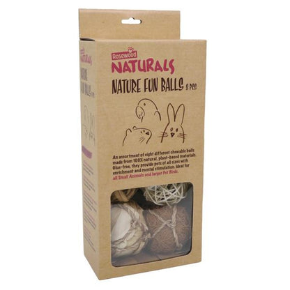 Rosewood Naturals Nature Fun Balls 8pc Pack Small Animal & Birds