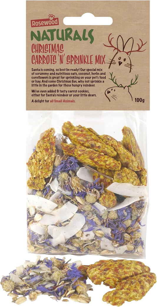 Rosewood Naturals Christmas Carrots 'N' Sprinkle Mix 100g